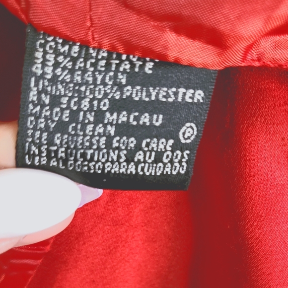 Anne Klien red blazer size 4 Petite - Picture 6 of 7